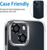 Compatible with iPhone 14 and 14 Plus Camera Lens Protector, Anti-Scratch Lens Cover 9H Tempered Glass Camera Screen Protector Shockproof Camera Ring for 14 and 14 Plus with 2 Lens - 2 Pcs Black