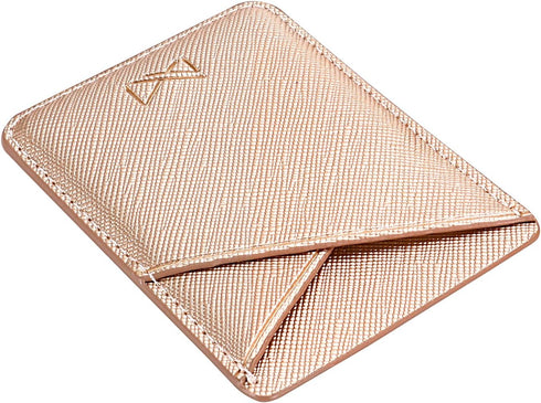 Phone Card Holder, Cell Phone Stick On Glitter PU Leather Sleeve, Credit for iPhone Samsung Most Smartphones