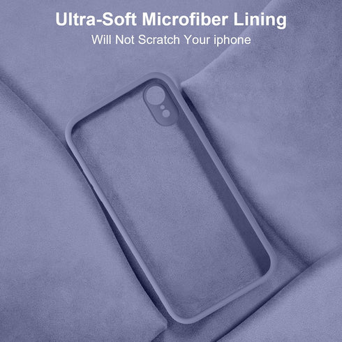 Vooii Lavender Grey iPhone XR Case, Upgraded Liquid Silicone with Square Edges and Camera Protection