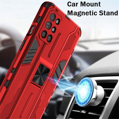 Asuwish Phone Case for OnePlus 8T & 9R 5G, Red, with Tempered Glass Screen Protector & Slim Stand