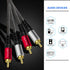 RCA Cable 12 ft, 2RCA Male to 2RCA Male Audio Stereo Subwoofer Cable for Home Theater, Amplifiers, Speakers