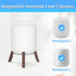 Wood Table Stand for HomePod 1 and Homepod 2 Speaker with Dust-Proof Cover, Anti-Slip Wooden Desk Stand Compatible with Homepod 1st & 2nd Desktop Tripod Stand Holder, White