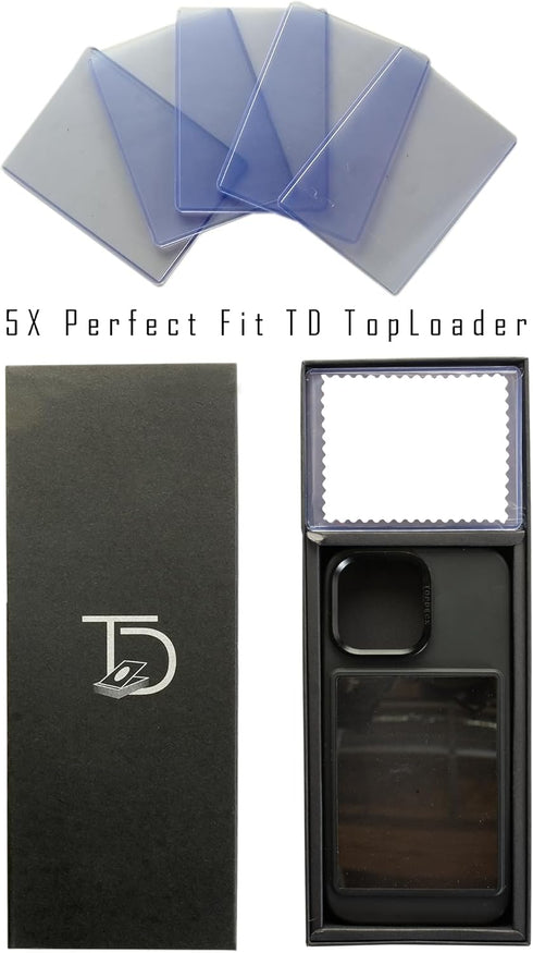 TopDeck Card/Photo Display Phone Case for iPhone 15 - Black | TCG/Photo Display Top Loaders & Sleeves | Compatible with