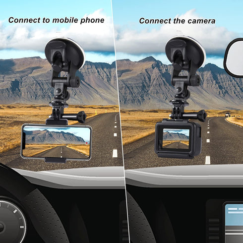 PULUZ Suction Cup Mount for GoPro, Adjustable Vehicle Window & Windshield Holder, Compatible with Hero 11-6