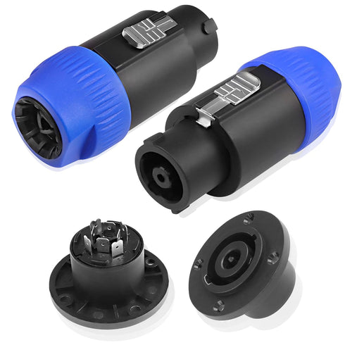 MEIRIYFA 8 Pole Speakon Connector Plug, NL4 Speak-On 8 Pin Male Audio Speaker Twist Lock Plugs, 2Pack