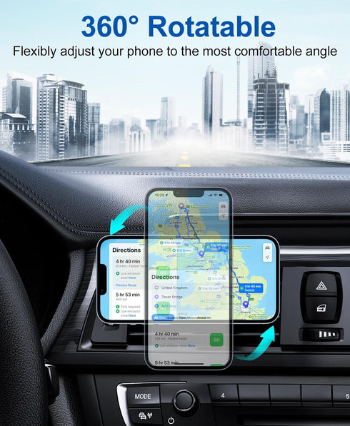 Beeasy Wireless Car Charger, 15W Qi Fast Charging Auto Clamping Cell Phone Holder Mount for iPhone 15 14 13 12 Pro Max