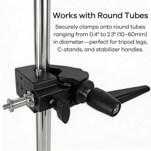 5/8" 33lb (15kg), Heavy Duty Super Clamp Mount Kit with Stud for DSLR Camera, Tripod, LED Light & Video Lighting