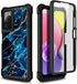NZND Case for Samsung Galaxy A03S, Built-in Screen Protector, Full-Body Shockproof Rugged Bumper Cover (Marble Design)