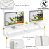 TEAMIX 42 inch White Monitor Riser for 2 Monitors, Wood Desktop Dual Stand with Metal Legs, Computer Shelf, White