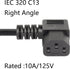 CERRXIAN 4.92FT 18AWG 3 5-15P 90 320 C13 10A/125V, Right Angle Prong Computer Power Cord, NEMA to Degree IEC Monitor TV