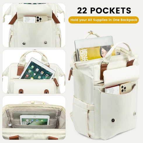 Backpack Backpack Backpack Daypack, 17 Inch, LOVEVOOK Laptop for Women Work Travel, Large Capacity Computer Purse