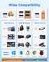 FORIDA 3 3.0 2 2.0 1 USB-3.0 Ports USB hub, USB Splitter to USB Out Ports and Port, Portable USB Adapter for Keyborad