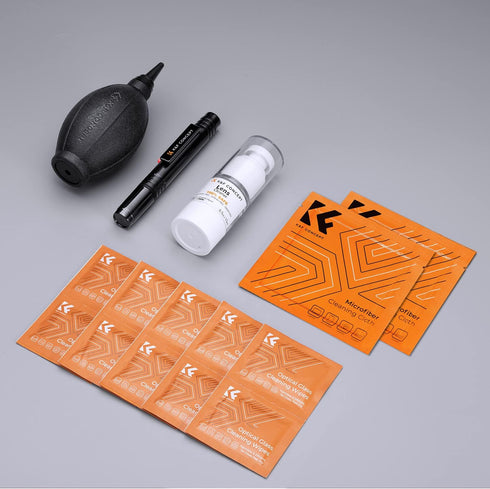 K&F Concept 15-in-1 Camera Lens Cleaning Kit with 10 Glasses Wipes, Cleaning Liquid, 2 Microfiber Cloths, Lens Cleaning