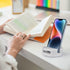 Elegant and Versatile White Marble Phone Stand with Sound Amplification Round Phone Holder Function for Desk,Kitchen,Bathroom,and Bedside