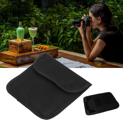 Filter Case, 1 Pocket Camera Lens Filter Carrying Case, Nylon Waterproof Storage Bag for Filters Up to 82mm