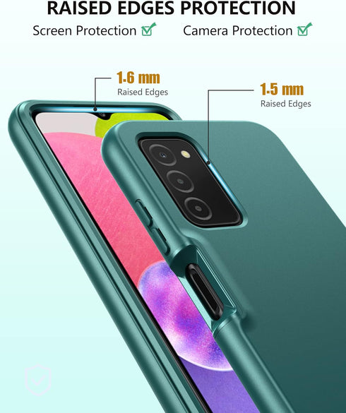 Samsung Galaxy A03s Phone Case: Slim Shockproof Silicone Hybrid Covers, Durable TPU Dual Layer Drop-Proof Cute Cover,
