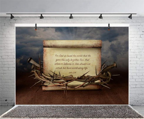 AOFOTO 5x3ft Holy Bible Story Parchment Backdrop for Photography, Vintage Paper Scripture Background