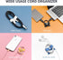 SenseAGE Mint 5 Pack Cord Organizer, Leather Cable Management, USB Holder, Earphone Winder, Storage Straps for