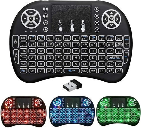 2.4G Mini Wireless Keyboard with Touchpad Mouse, Upgraded Multi Backlit, Portable with USB Receiver