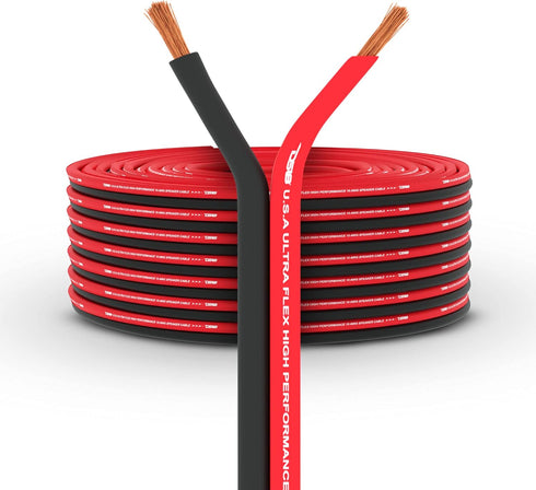 DS18 SW-16GA-100RB 16-GA Ultra Flex Speaker Wire Red and Black 100 Ft for Audio Applications