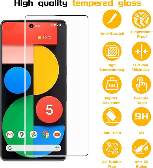 4+4 Pack Screen Protector & Camera Lens Protector for Google Pixel 7, 9H Tempered Glass, Bubble Free