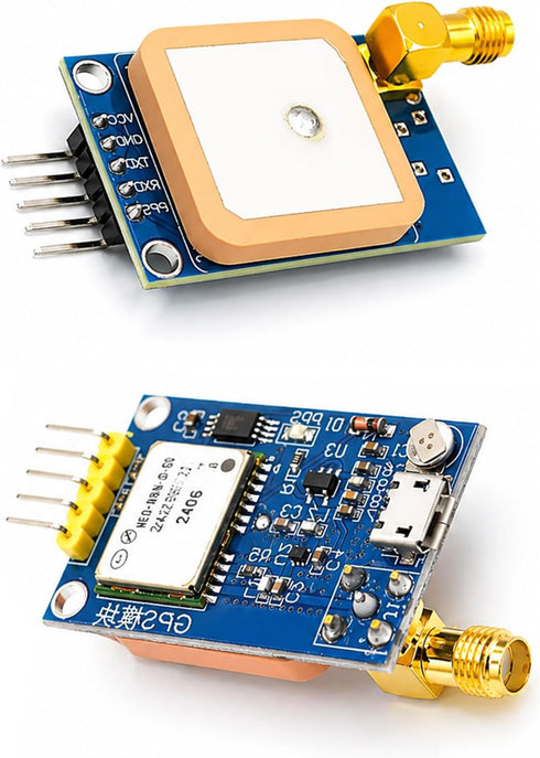 hiBCTR NEO-7M 3.3V-5V STM32, C51, 51 GPS Module with SMA Antenna, TTL UART High-Precision GPS Tracker for Arduino, MCU