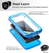 SPORTLINK Waterproof Case for iPhone SE 3rd 2022/2nd 2020/7/8, Full Body Shockproof Dustproof Phone Protector (Blue)