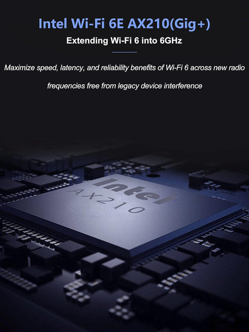 WiFi Card 5400Mbps PCIe WiFi 6E Card, Bluetooth 5.2, Intel WiFi 6E AX210 Chip, Tri-Bands Wireless WiFi 6 Card