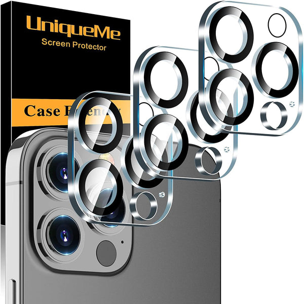 UniqueMe 3 Pack Camera Lens Protector for iPhone 13 Pro/iPhone 13 Pro Max, Tempered Glass, Scratch-Resistant, Clear