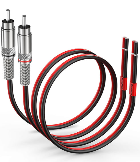RCA Plug to Speaker Wire Adapter, 14AWG 6Ft Thicker Pure Copper Speaker Wire to RCA Plug Converter
