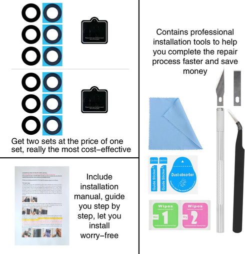 2PCS Galaxy A55 Back Rear Camera Lens Glass Replacement, ASDAWN Back Lens Glass for Samsung Galaxy A55