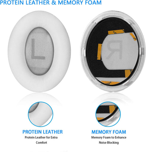 Replacement Earpads Cushions for Bose Noise Cancelling Wireless Bluetooth Headphones 700, NC700 ONLY, White