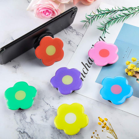 6 Pieces Flower Phone Grips, Colorful Finger Phone Stand for Most Smartphones and Tablets