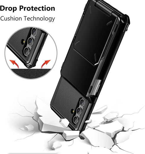 Vofolen Wallet Cover for Galaxy A13, 4-Card Holder ID Slot Scratch Resistant Dual Layer Hybrid Protective Armor Case