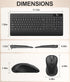 Hamile 3-Level 2.4GHz Quiet Wireless Keyboard and Mouse Combo DPI Silent Mouse, Full-Size Ergonomic Wrist Rest