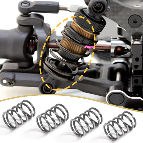 BOXOB 4pcs Remote Control Car Springs, Dark Grey Metal Spring Remote Control Car Replacement Parts Suitable for Arrma