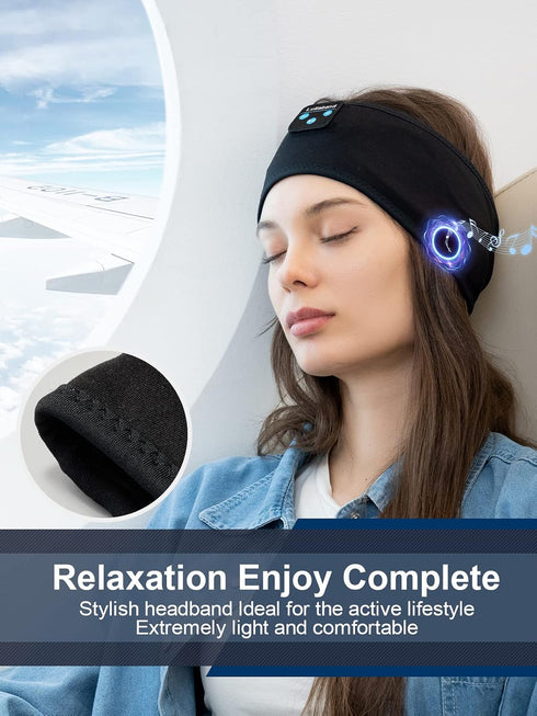 Sleep Headphones with 10+ Hours Play Time, Stereo HD Hi Fi Speakers, Bluetooth Headband for Office Nap Air Travel