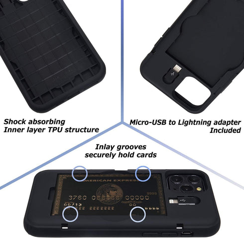 TORU CX PRO Wallet Case for iPhone 11 Pro, Shockproof Heavy Duty Cover with Hidden Card Holder, Marble