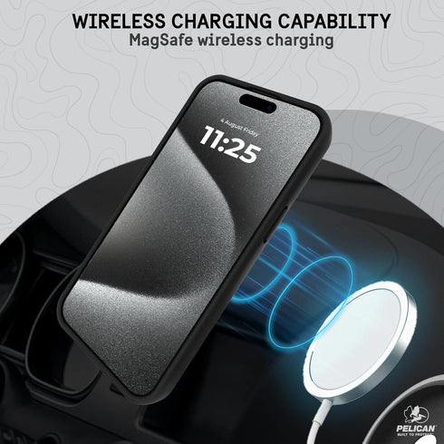 Pelican Protector Case for Apple iPhone 15 Pro Max, Carbon, 16FT MIL-STD Drop Protection, MagSafe Compatible