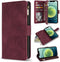 ZZXX iPhone 12 Mini Wallet Case with Card Slot - Premium Soft PU Leather Zipper Flip Folio, Wine Red
