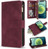 ZZXX iPhone 12 Mini Wallet Case with Card Slot - Premium Soft PU Leather Zipper Flip Folio, Wine Red