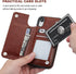 iPhone XR Wallet Case with Card Holder, Premium PU Leather Kickstand, Double Magnetic Clasp, Shockproof Cover (Brown)