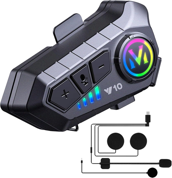 Motorcycle Bluetooth Headset Speaker, Skiing Earphone, Waterproof Bluetooth Helmet Headset with Noise Cancellation,