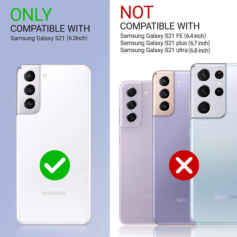 ULAK Clear Glitter Case for Samsung Galaxy S21 5G, Sparkly Soft TPU Bumper Bling Cover for Women Girls - Blue+Purple