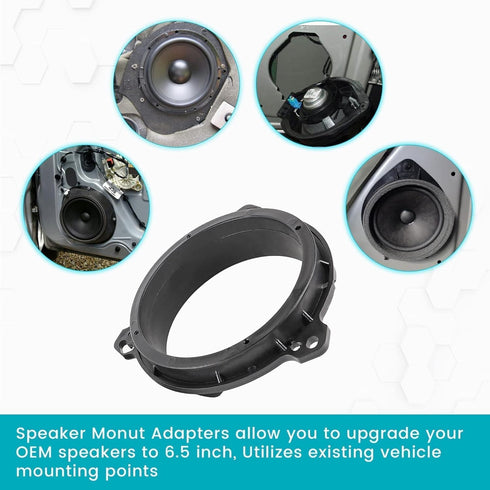 Door Speakers Adapter with Wiring Harness for Select 1998-2015 Toyota 4 Runner/RAV4/Corolla, Scion 2004-2014