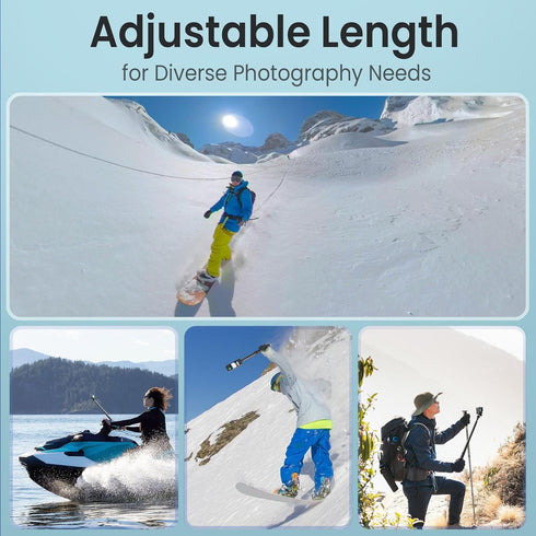 VYVIYON 1.8M 360X5,Insta 360 X2 Super Long Invisible Selfie Stick, Extension Monopod Pole with Adapter Compatiblr