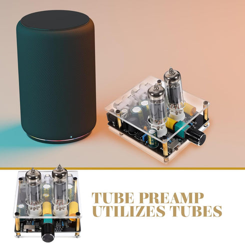 Veemoon Tube Amplifier Hi-fi Stereo Preamp Pre-amp for Record Player Pre-amp for Phono Preamp Home Theater Amplifier