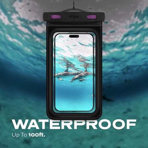 STATIK MarCase Waterproof Phone Pouch, Certified Waterproof Case with Lanyard, Bag for Phones up to 7", Protect Travel