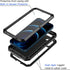 Lanhiem Metal Case for iPhone 12, Heavy Duty Shockproof Rugged Case with Built-in Glass Screen Protector (Black)