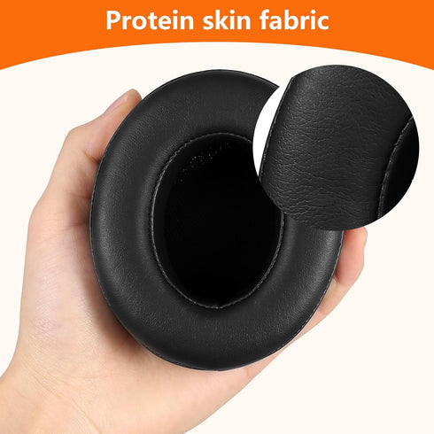 Replacement Ear Pads for Beats Studio 2/3 Headphones, Noise Cancelling Foam, Soft Protein Leather (Black)